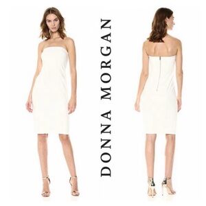Like New Donna Morgan Size 6 White Strapless Dress
